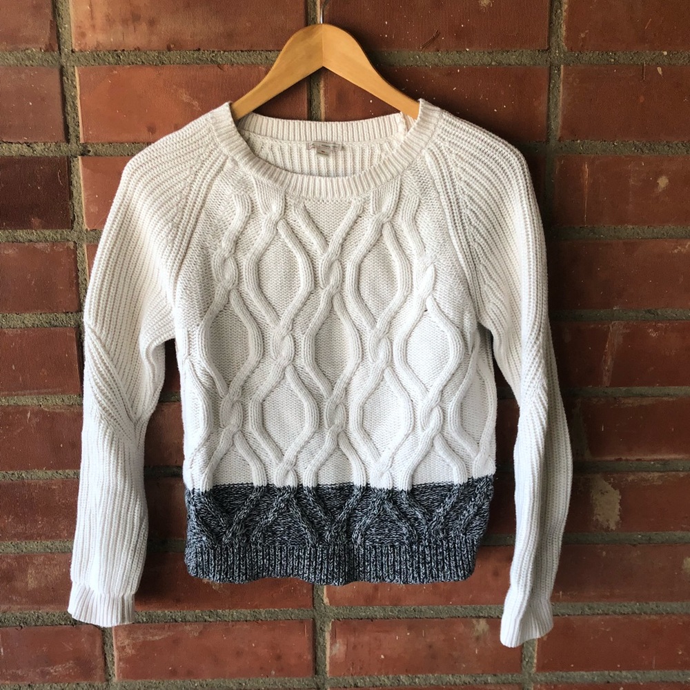 GAP Cable Knit Color-block Sweater
